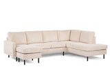 U-Sofa Pablo gerippt beige