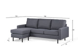 3-Sitzer-Ecksofa chaise longue Riven Dunkelgrau