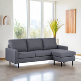 3-Sitzer-Ecksofa chaise longue Riven Dunkelgrau