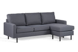 3-Sitzer-Ecksofa chaise longue Riven Dunkelgrau