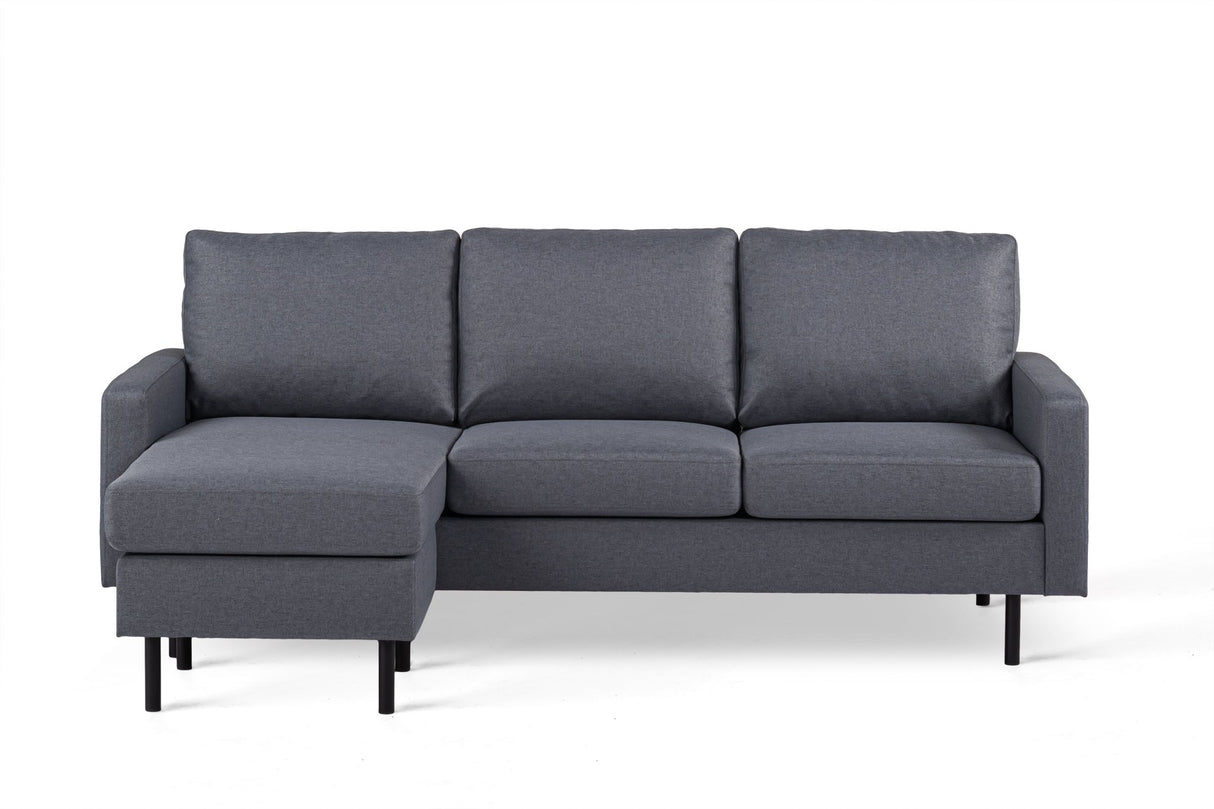 3-Sitzer-Ecksofa chaise longue Riven Dunkelgrau