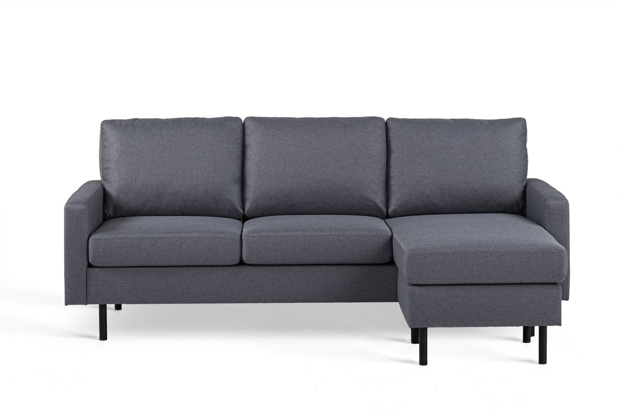 3-Sitzer-Ecksofa chaise longue Riven Dunkelgrau