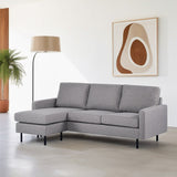 3-Sitzer-Ecksofa chaise longue Miller Grau