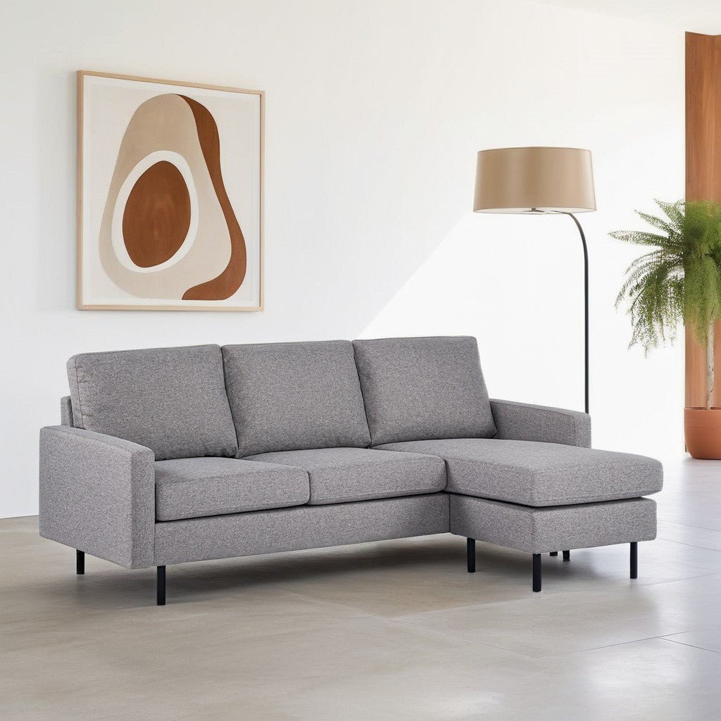 3-Sitzer-Ecksofa chaise longue Miller Grau