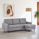 3-Sitzer-Ecksofa chaise longue Miller Grau