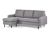 3-Sitzer-Ecksofa chaise longue Miller Grau