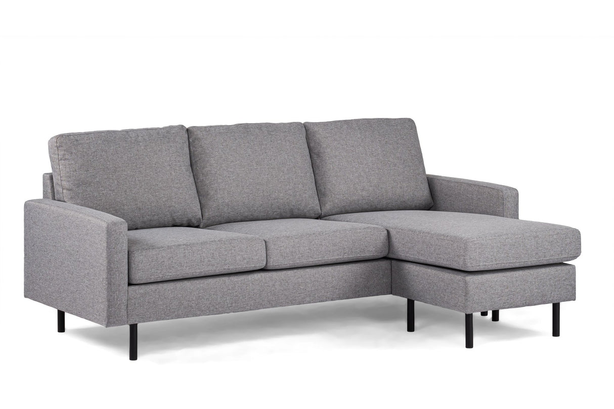 3-Sitzer-Ecksofa chaise longue Miller Grau