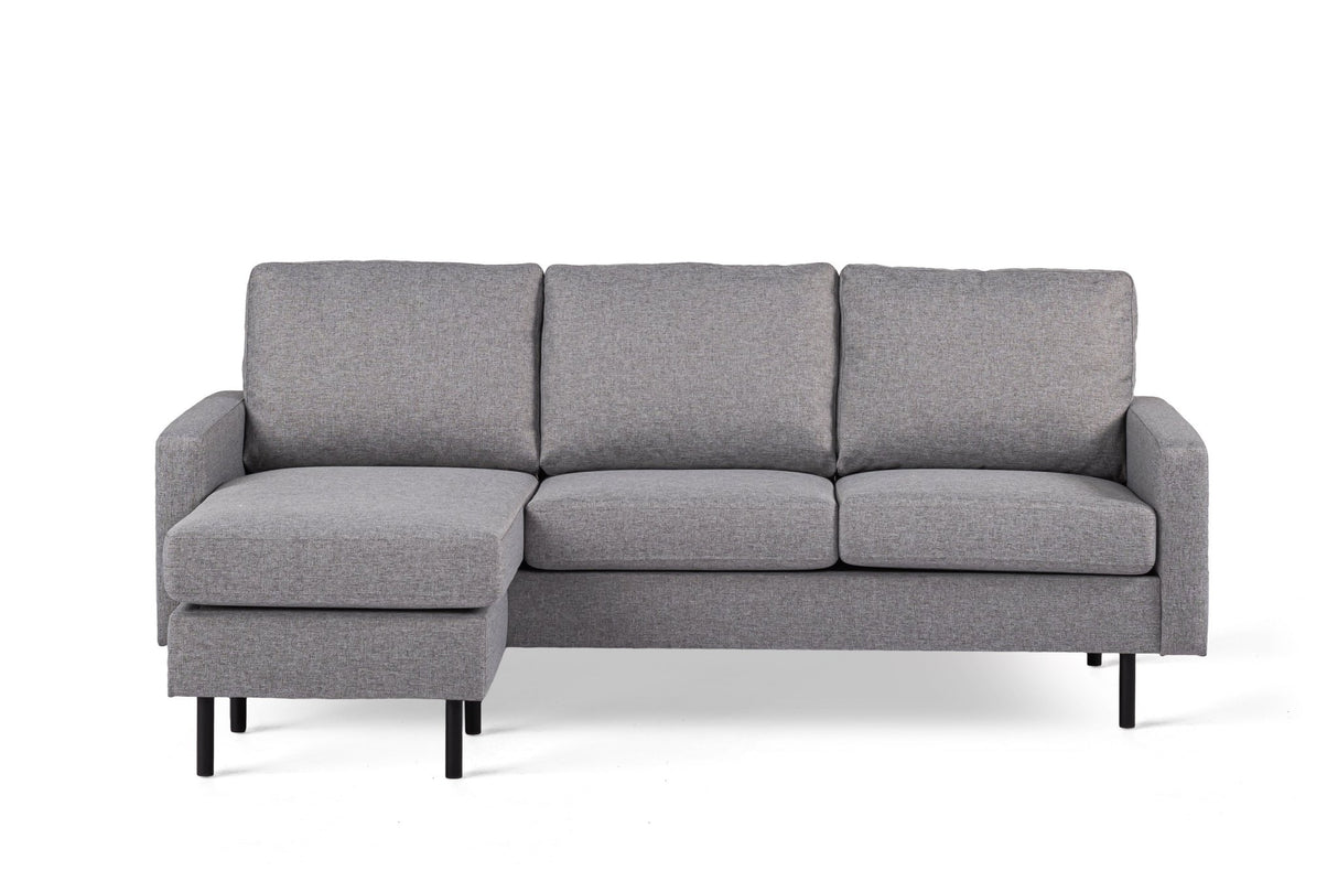 3-Sitzer-Ecksofa chaise longue Miller Grau