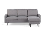 3-Sitzer-Ecksofa chaise longue Miller Grau