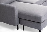 3-Sitzer-Ecksofa chaise longue Miller Grau