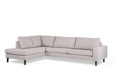 3-Sitzer-Ecksofa Archie Stoff grau