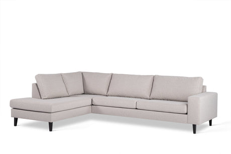 3-Sitzer-Ecksofa Archie Stoff grau