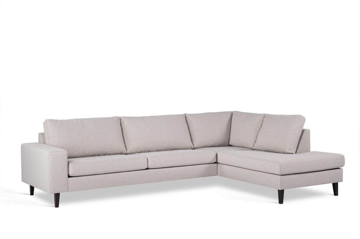 3-Sitzer-Ecksofa Archie Stoff grau