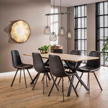 Set von 4 Esszimmerstühlen Siena Saddle PU schwarz 