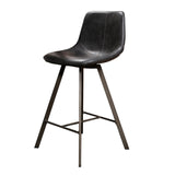 Set von 4 Barhockern Siena Saddle PU schwarz 