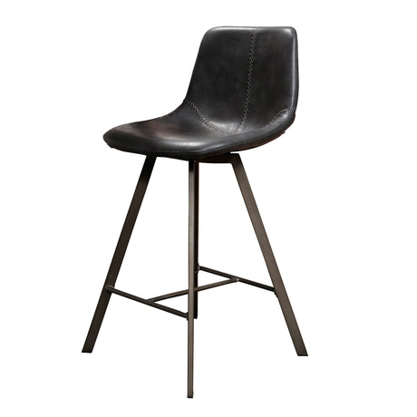 Set von 4 Barhockern Siena Saddle PU schwarz 