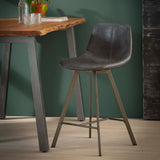 Set von 4 Barhockern Siena Saddle PU schwarz 