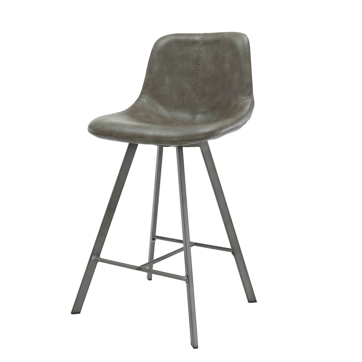 Hocker Siena Taupe Saddle PU Kunstleder 