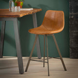 Set van 4 Barkrukken Siena Saddle PU bruin