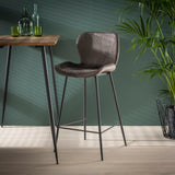 Set von 4 Barhockern Argo Velours anthrazit 