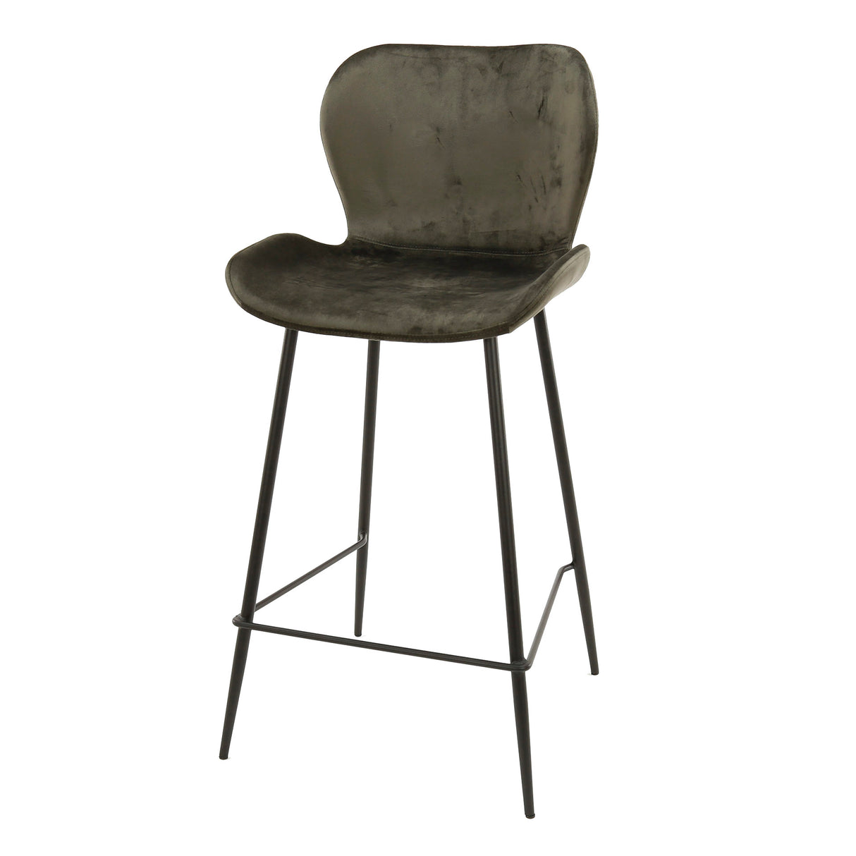 Set von 4 Barhockern Argo Velours anthrazit 