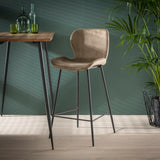 Set aus 4 Barhockern Argo Velours Champagner 