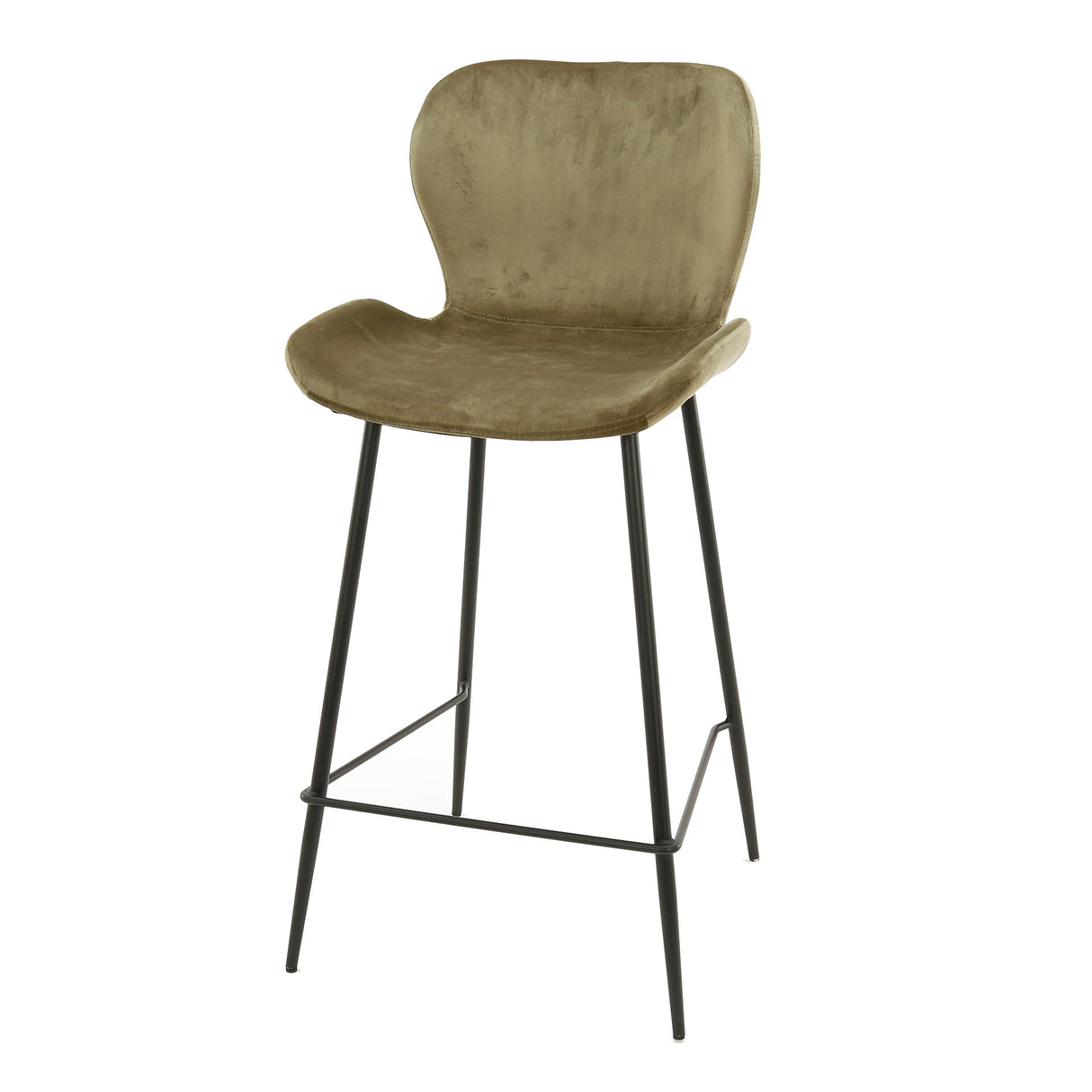 Set aus 4 Barhockern Argo Velours Champagner 