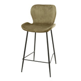 Set aus 4 Barhockern Argo Velours Champagner 
