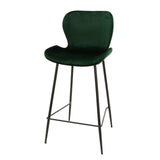 Set von 4 Barhockern Argo Velours grün Rohrrahmen 