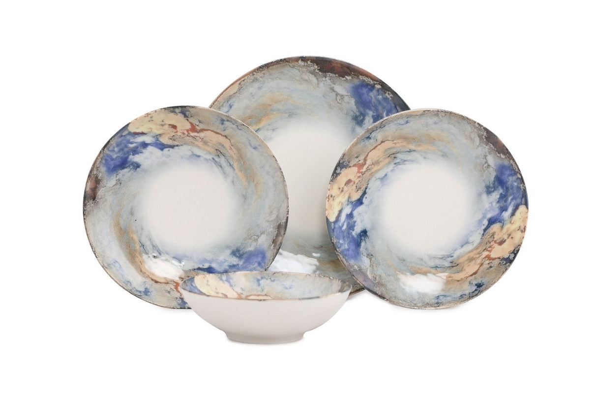 GBSATN24KY4101615 Weiß-Blau-Gold 100 % PORZELLAN
