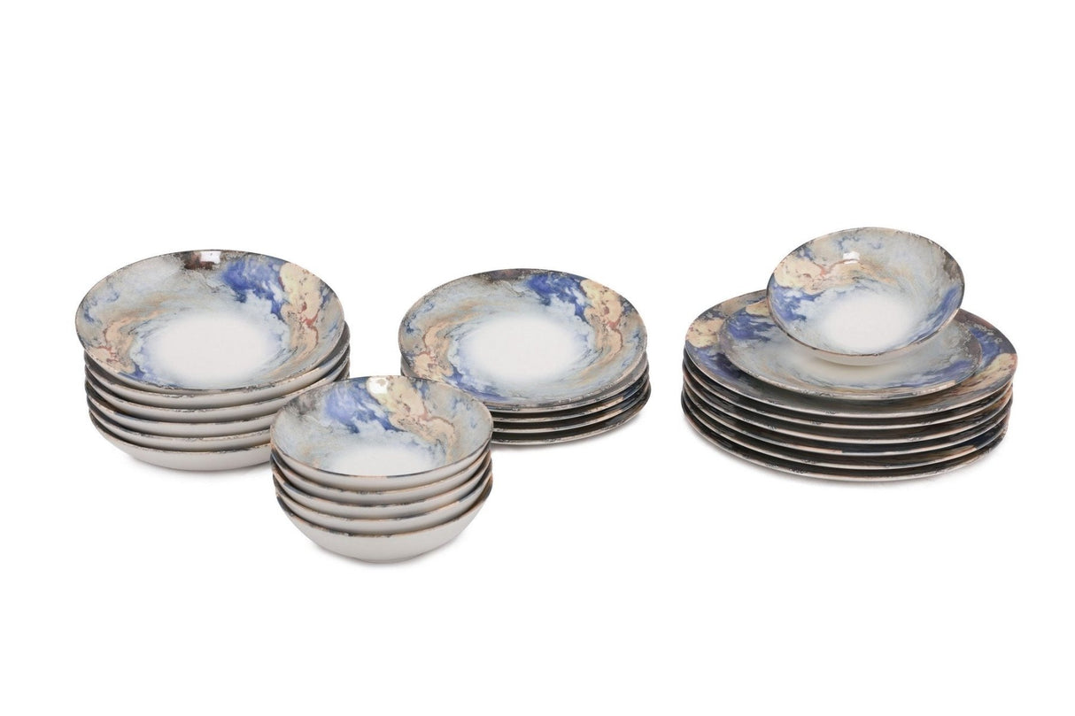 GBSATN24KY4101615 Weiß-Blau-Gold 100 % PORZELLAN