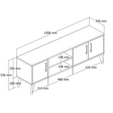 TV -Möbel Exxen Oak Melamin 150x52x34 cm