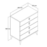 Schublade gegen Oak Melamin 80x90.8x45 cm