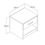 Nachttisch Grande Oak Melamin 52x46.8x45 cm