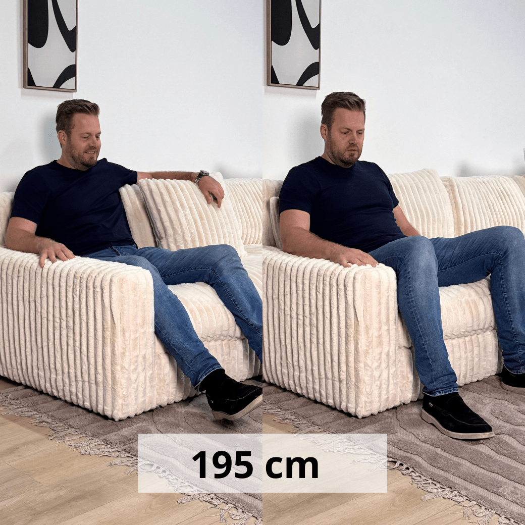 3-Sitzer-Loungesofa Nia aus geripptem Stoff in Beige