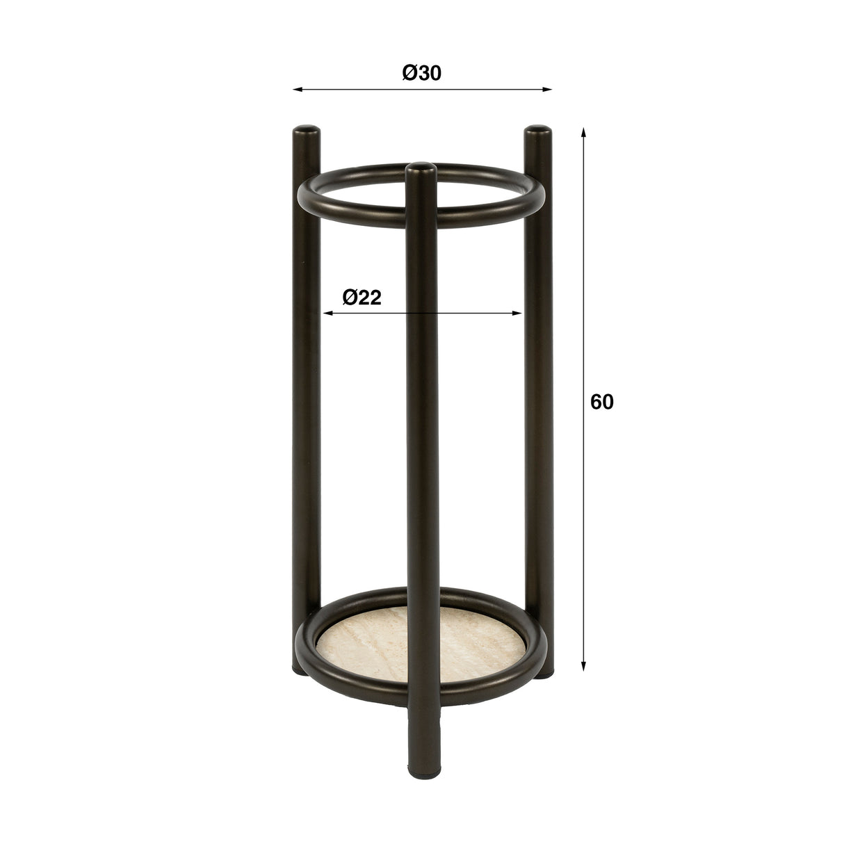 Orion Paraplubak Rund Drift braun Ø30 H60 