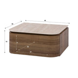 Zwevend nachtkastje met 1 lade keramiek travertin eikenhout Cady