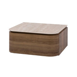 Zwevend nachtkastje met 1 lade keramiek travertin eikenhout Cady