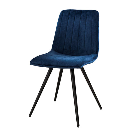 Eetkamerstoel Sadie Velvet Blauw - Zonder Armleuningen