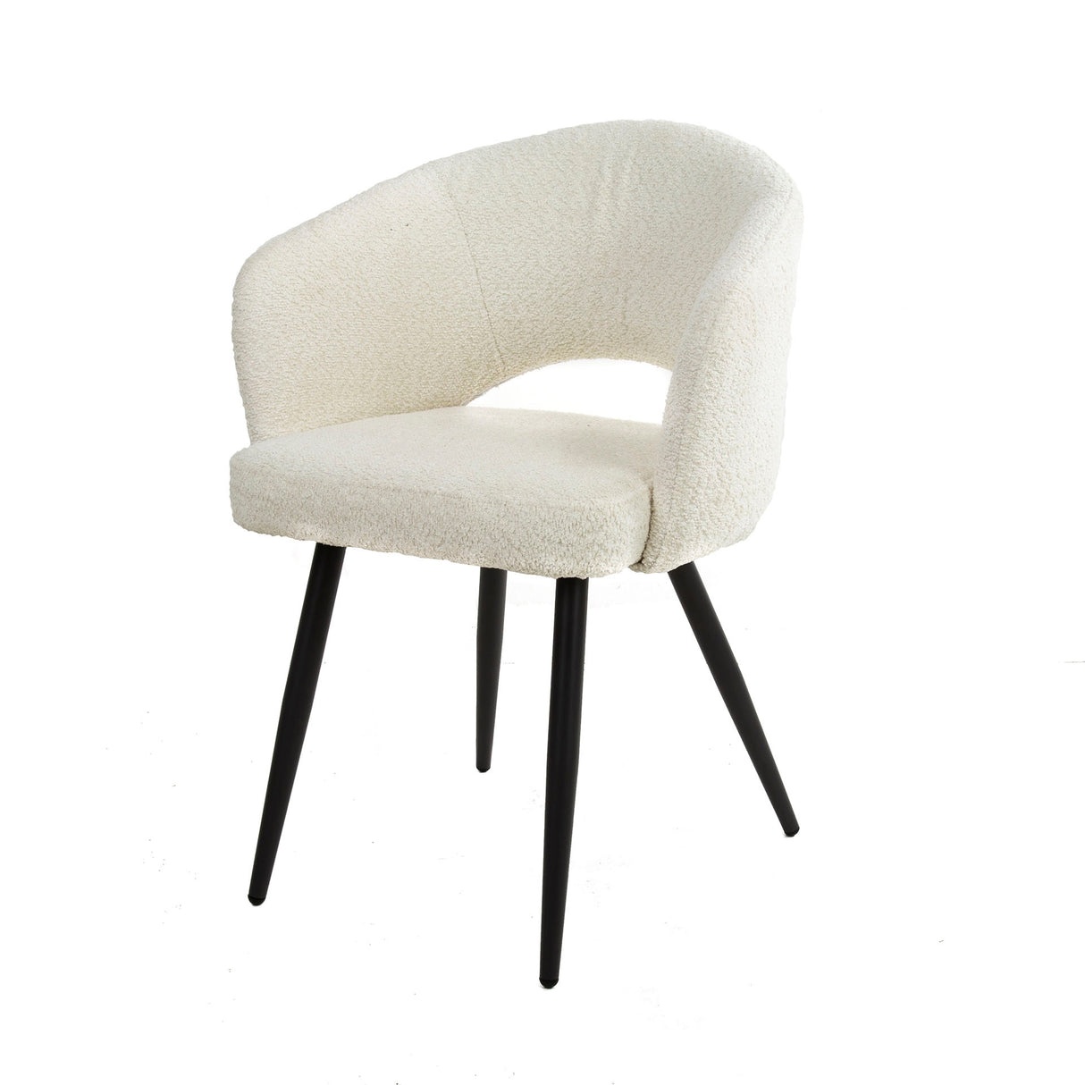Moderne Eetkamerstoel Wit Cargo Bouclé Stof