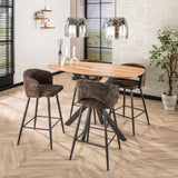 Moderne Barkruk Bruin Alba Tissee Cargo Stof