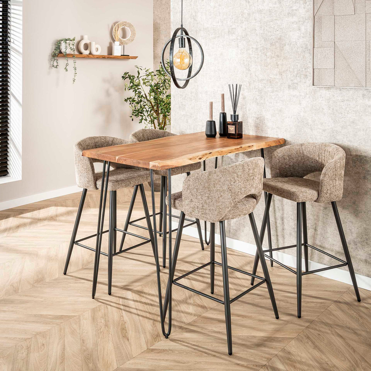 Moderne Barkruk Zand Alba Tissee Cargo Stof