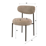 Eetkamerstoel rond bouclé zand-bruin Aero