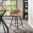 Barhocker – 2er-Set Sienna-Barhocker Bouclé Sand runder Rücken drehbar - Dimehouse
