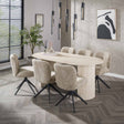 Esstische - Oval Esstisch Jimi 180x90 cm Travertinbeige - Dimehouse