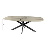 Aureo Ovaal Eettafel 180 cm Travertine Keramiek