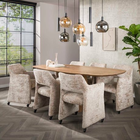 Satz von 2 Esszimmerstühlen Siena Alura Sand mit Rollen 