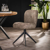 Set von 2 Esszimmerstühlen Lirio Bouclé taupe drehbar 
