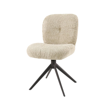 Set von 2 Esszimmerstühlen Lirio Bouclé Sand drehbar 