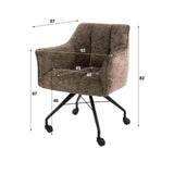 Satz von 2 Esszimmerstühlen Richmond Taupe Stoff mit Rollen 